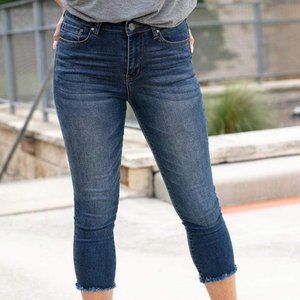 Grace & Lace Designer Denim Cropped Leggings size 2 NWT